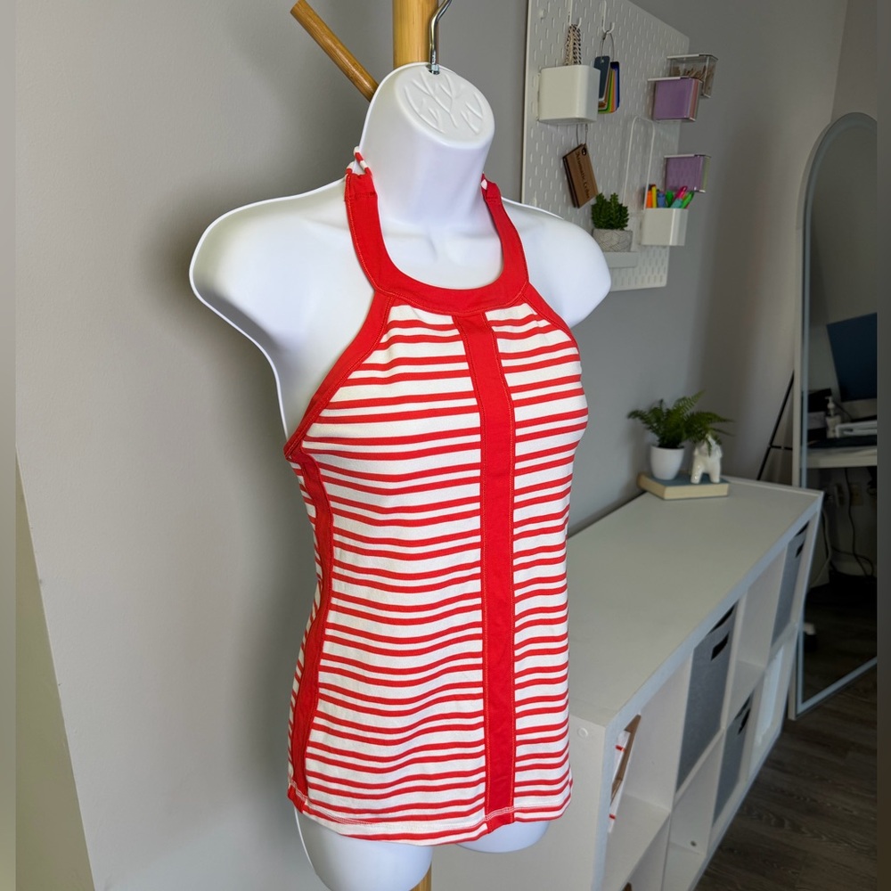 lululemon athletica Red and White Striped Racerback Tank - Picture 6 of 8